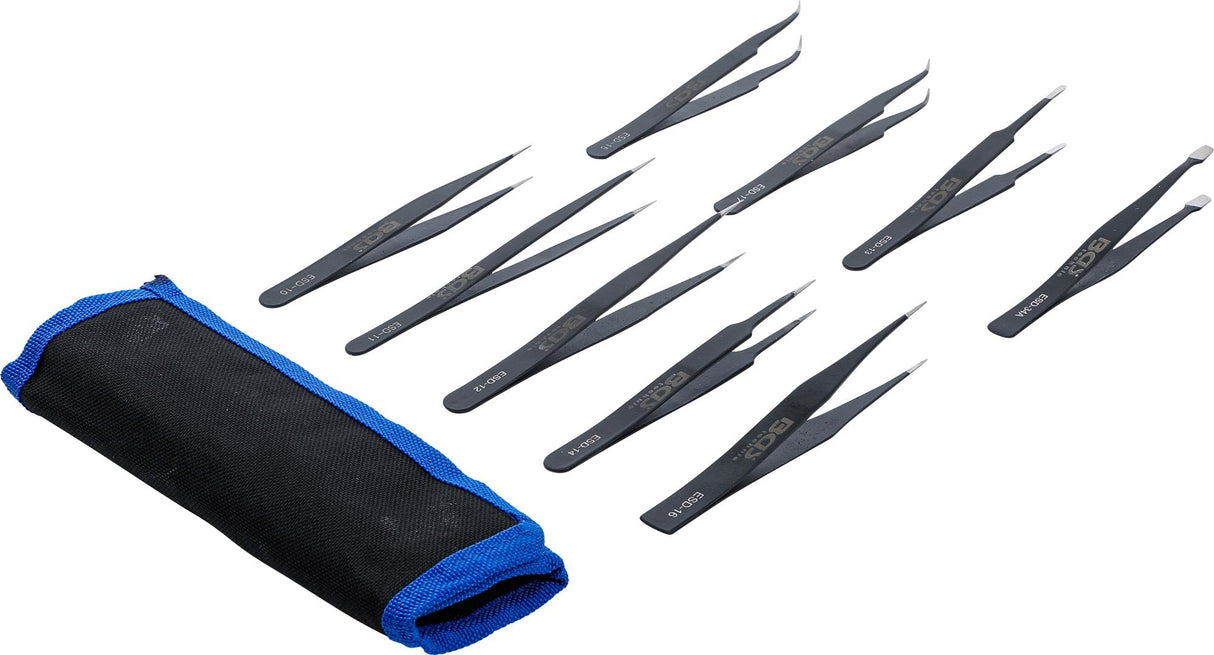 STAINLESS STEEL TWEEZERS SET | 9 PCS. (74413)