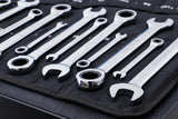 RATCHET COMBINATION WRENCH SET | METRIC / INCH SIZES | 22 PCS. (30010)