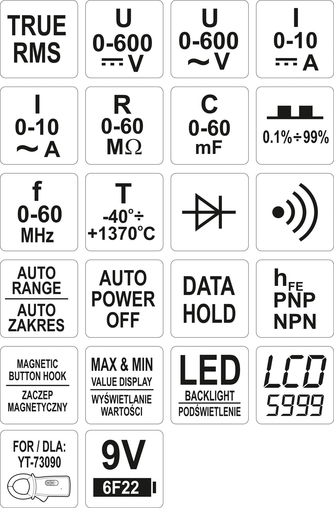 DIGITAL MULTIMETER WITH TRUE RMS (YT-73085)