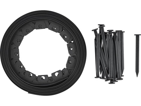 FLEXIBLE LAWN EDGE 40MM 10M W/FIXING PEG (88710)