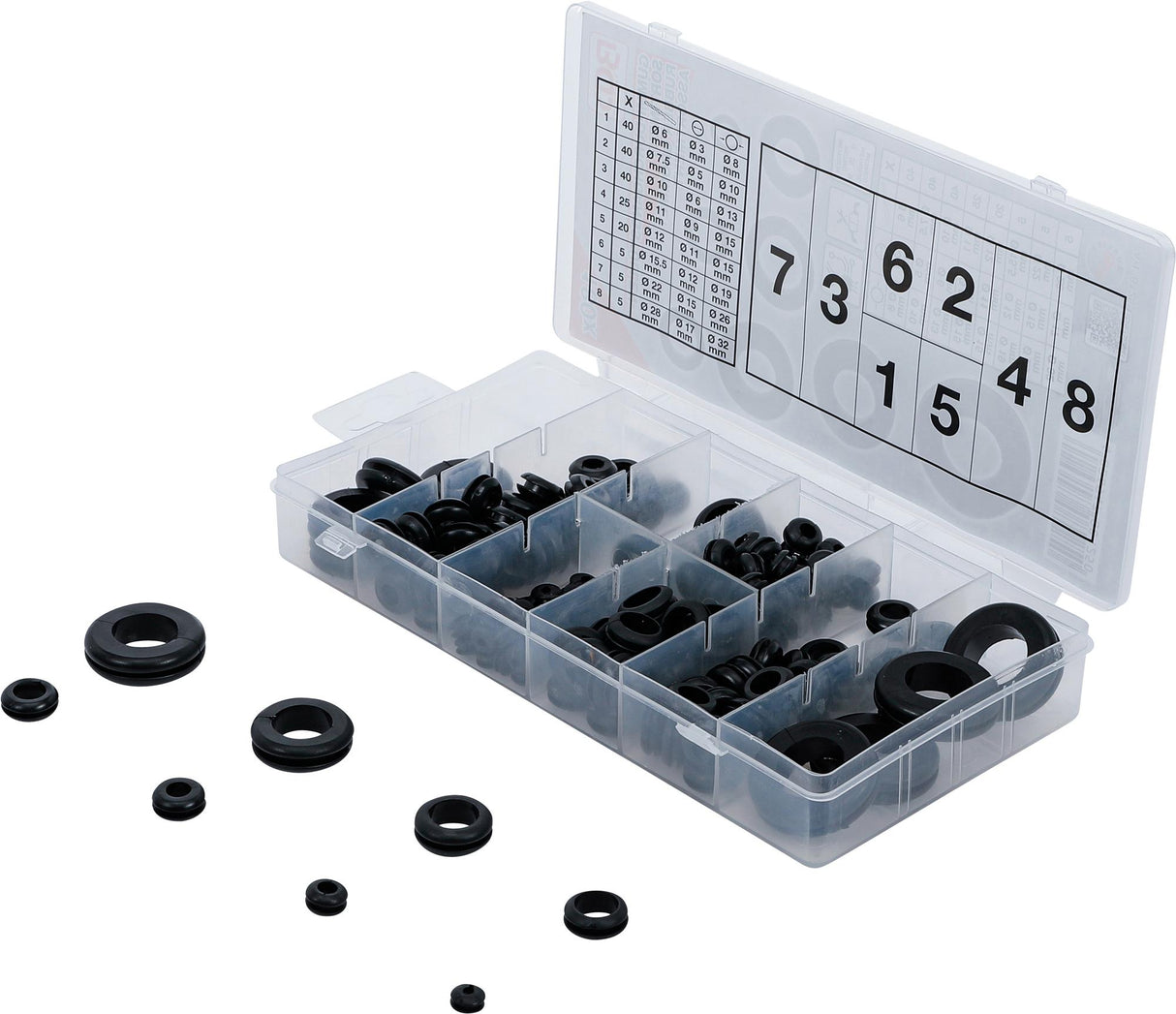 RUBBER GROMMET ASSORTMENT | METRIC | 180 PCS. (8125)