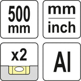 ALUMINIUM RULER 500 MM (YT-70713)