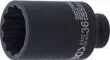 IMPACT SOCKET, 12-POINT, DEEP | 12.5 MM (1/2") DRIVE | 36 MM (5342)