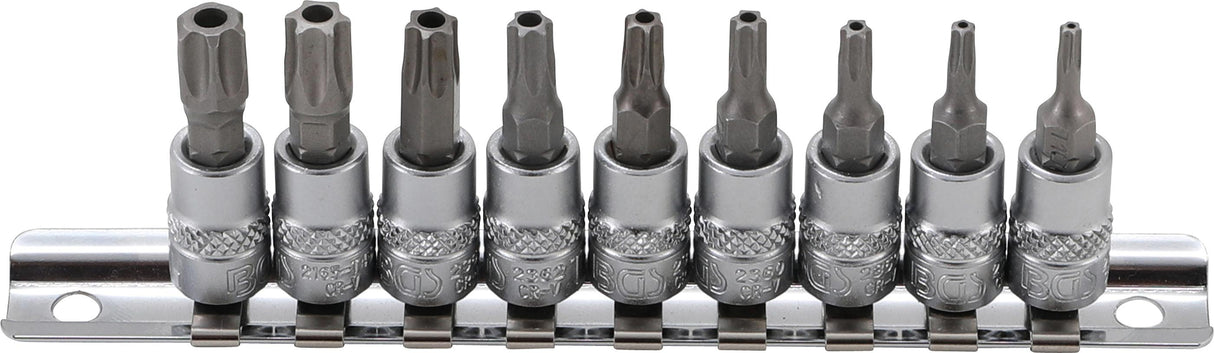 BIT SOCKET SET | 6.3 MM (1/4") DRIVE | T-STAR TAMPERPROOF (FOR TORX) T10 - T50 | 9 PCS. (2165)