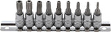 BIT SOCKET SET | 6.3 MM (1/4") DRIVE | T-STAR TAMPERPROOF (FOR TORX) T10 - T50 | 9 PCS. (2165)