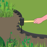 FLEXIBLE LAWN EDGE 40MM 10M W/FIXING PEG (88710)