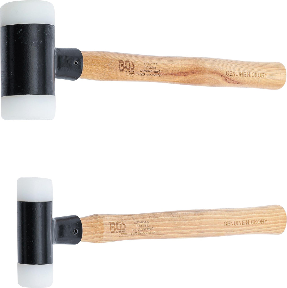 DEAD BLOW HAMMER SET | HICKORY HANDLE | SOFT HEAD | Ø 30 / 45 MM | 300 / 550 G | 2 PCS. (1859)