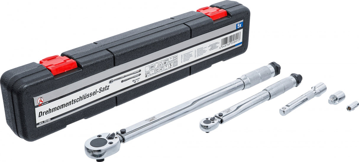 TORQUE WRENCH SET | 6.3 MM (1/4") 5 - 25 NM, 12.5 MM (1/2") 28 - 210 NM | 5 PCS. (70190)