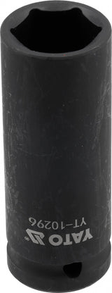 IMPACT SOCKET, HEX, LONG | 12.5 MM (1/2") | 21 MM (YT-10296)