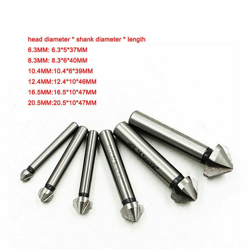 COUNTERSINK DRILL BIT SET | HSS | DIN 335 | 90° | 6 PCS. (SK1628)