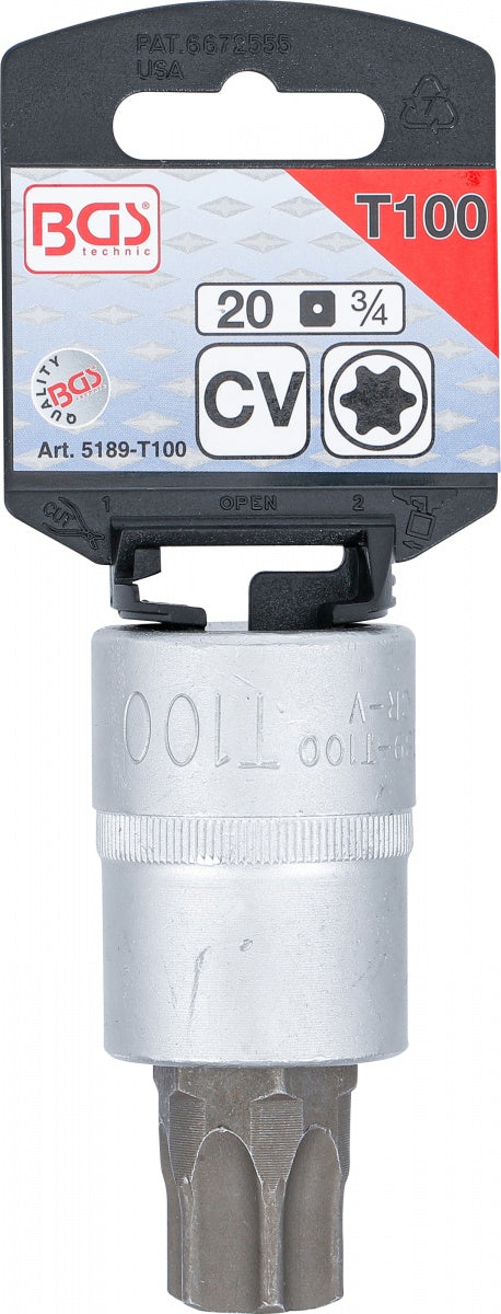 BIT SOCKET | 20 MM (3/4") DRIVE | T-STAR (FOR TORX) T100 (5189-T100)