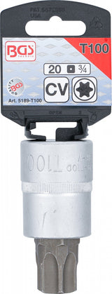 BIT SOCKET | 20 MM (3/4") DRIVE | T-STAR (FOR TORX) T100 (5189-T100)