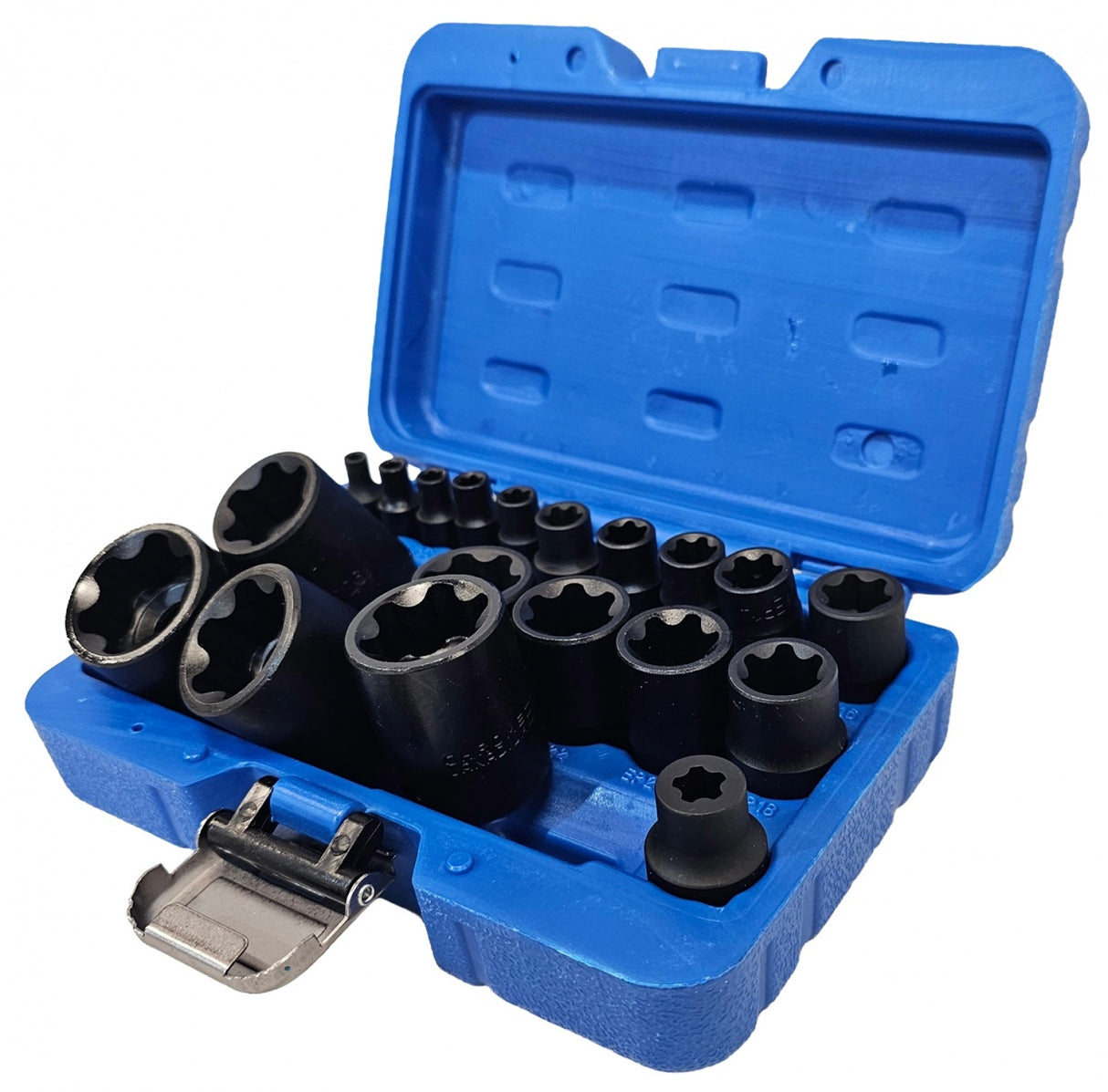 IMPACT SOCKET SET | E-TYPE PLUS | 6.3 MM (1/4"), 10 MM (3/8"), 12.5 MM (1/2") | EP4 - EP32 | 19 PCS. (S11019)