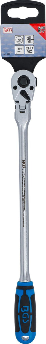 FLEXIBLE RATCHET | LOCKABLE | EXTRA LONG | EXTERNAL SQUARE 6.3 MM (1/4") | 304 MM (638)