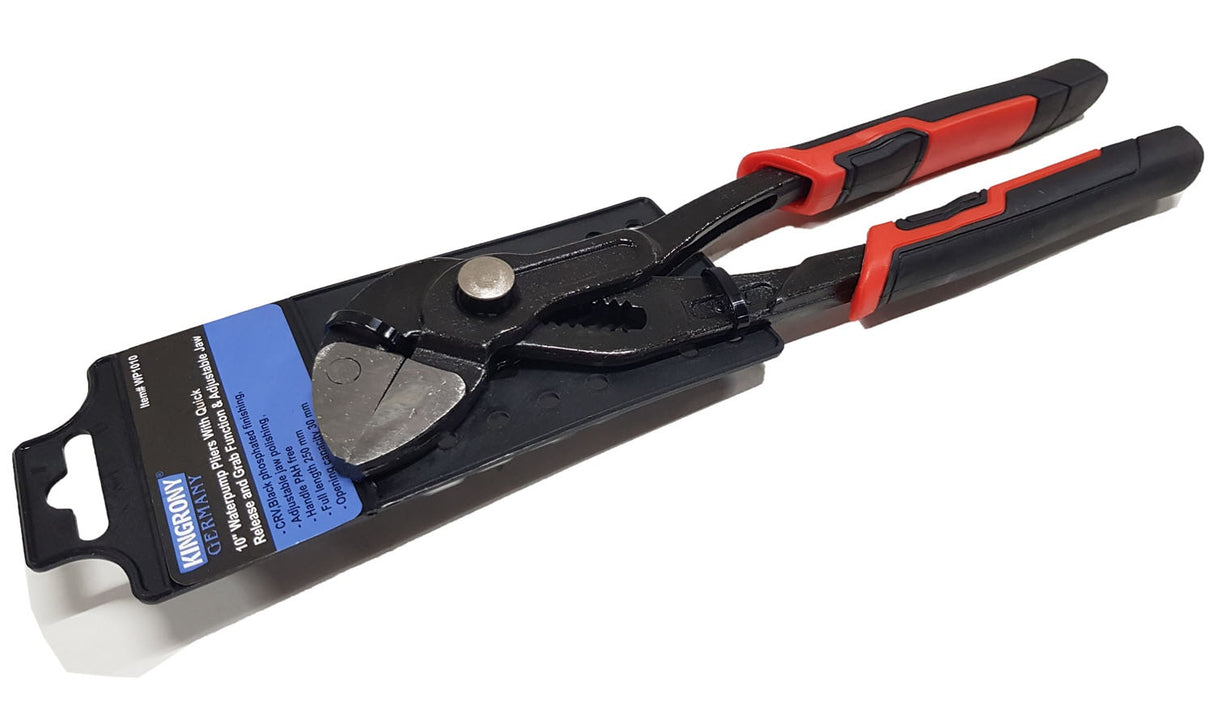 WATER PUMP PLIERS | ADJUSTABLE JAWS / RELEASE AND GRIP FUNCTION | 250 MM (WP1010)
