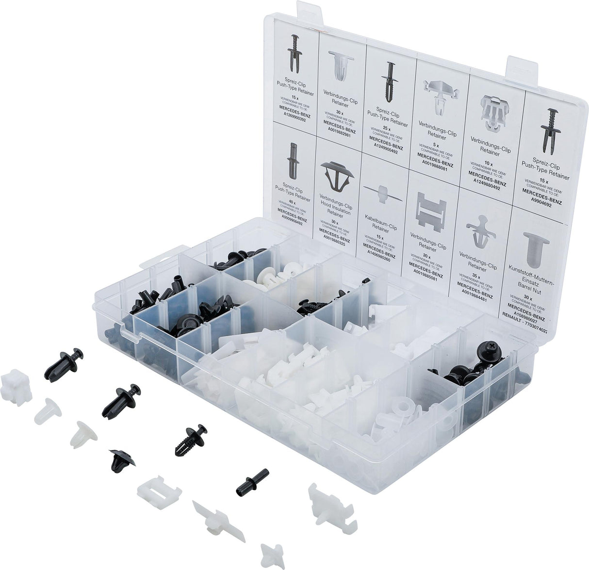 AUTOMOTIVE CLIP ASSORTMENT FOR MERCEDES-BENZ | 270 PCS. (9043)