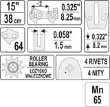 GUIDE BAR 15" 0,325U (YT-84934)