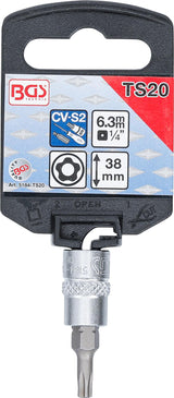 BIT SOCKET | 6.3 MM (1/4") DRIVE | T-STAR TAMPERPROOF (FOR TORX) TS20 (5184-TS20)