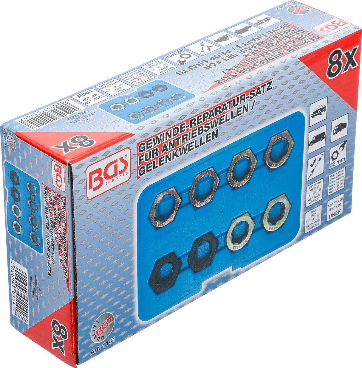 THREAD REPAIR KIT FOR DRIVE SHAFTS / PROP SHAFTS | 8 PCS. (1141)