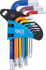 L-TYPE WRENCH SET | MULTICOLOUR | SHORT | INTERNAL HEXAGON 1.5 - 10 MM | 9 PCS. (74454B)