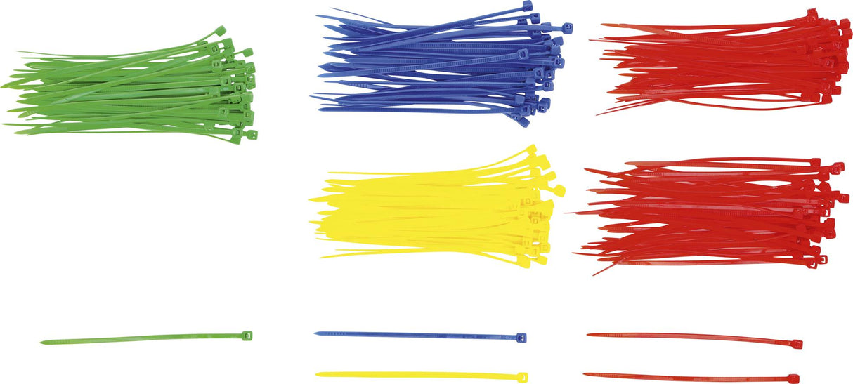 CABLE TIE ASSORTMENT | COLOURED | 2.4 X 100 MM | 200 PCS. (80875)