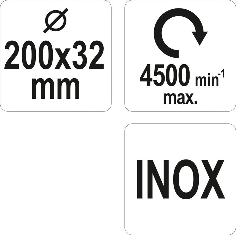 WIRE BRUSH 200MM ⌀32MM INOX (YT-47555)