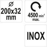 WIRE BRUSH 200MM ⌀32MM INOX (YT-47555)