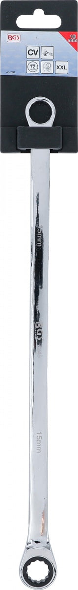 RATCHET RING WRENCH AND RING SPANNER | EXTRA LONG | 15 MM (7245)