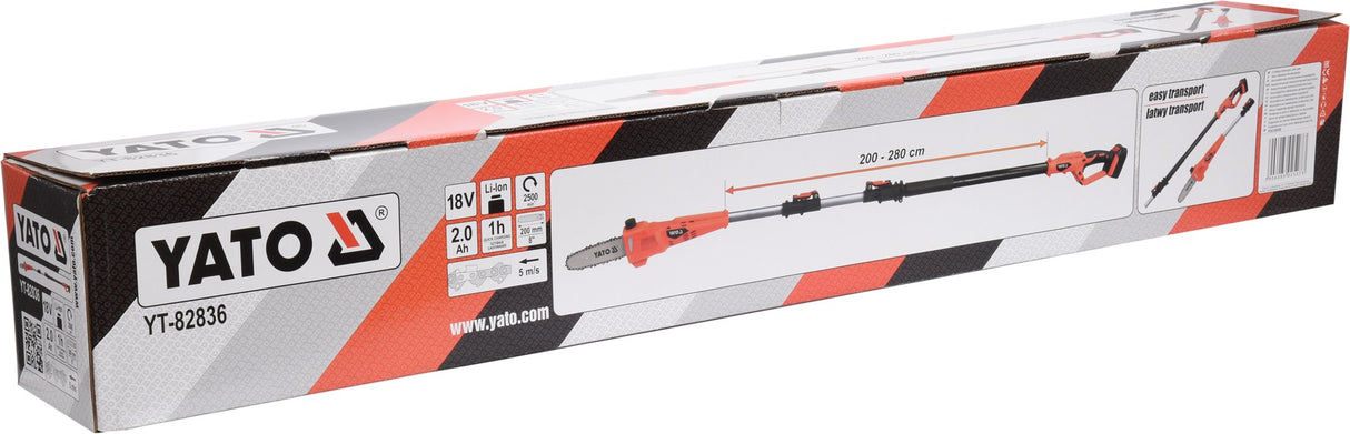 TELESCOPIC CHAIN SAW 18V 8'' - 2AH (YT-82836)
