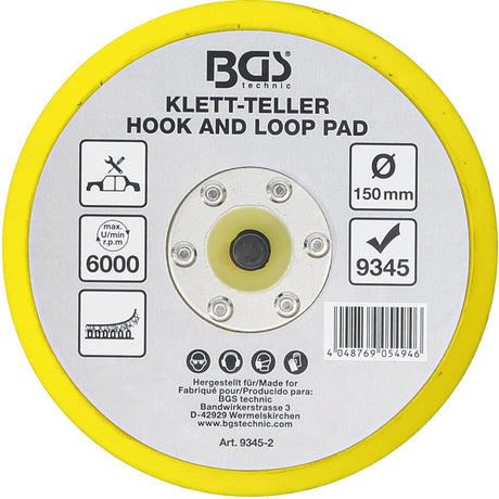 HOOK AND LOOP PAD FOR BGS 9345 | Ø 150 MM (9345-2)
