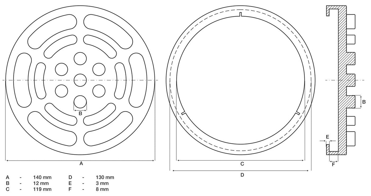 RUBBER PAD | FOR AUTO LIFTS | Ø 140 MM (7047)