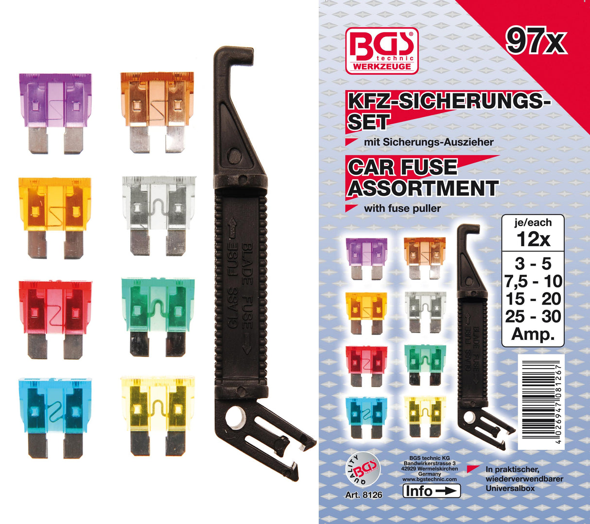 CAR FUSE ASSORTMENT | 97 PCS. (8126)