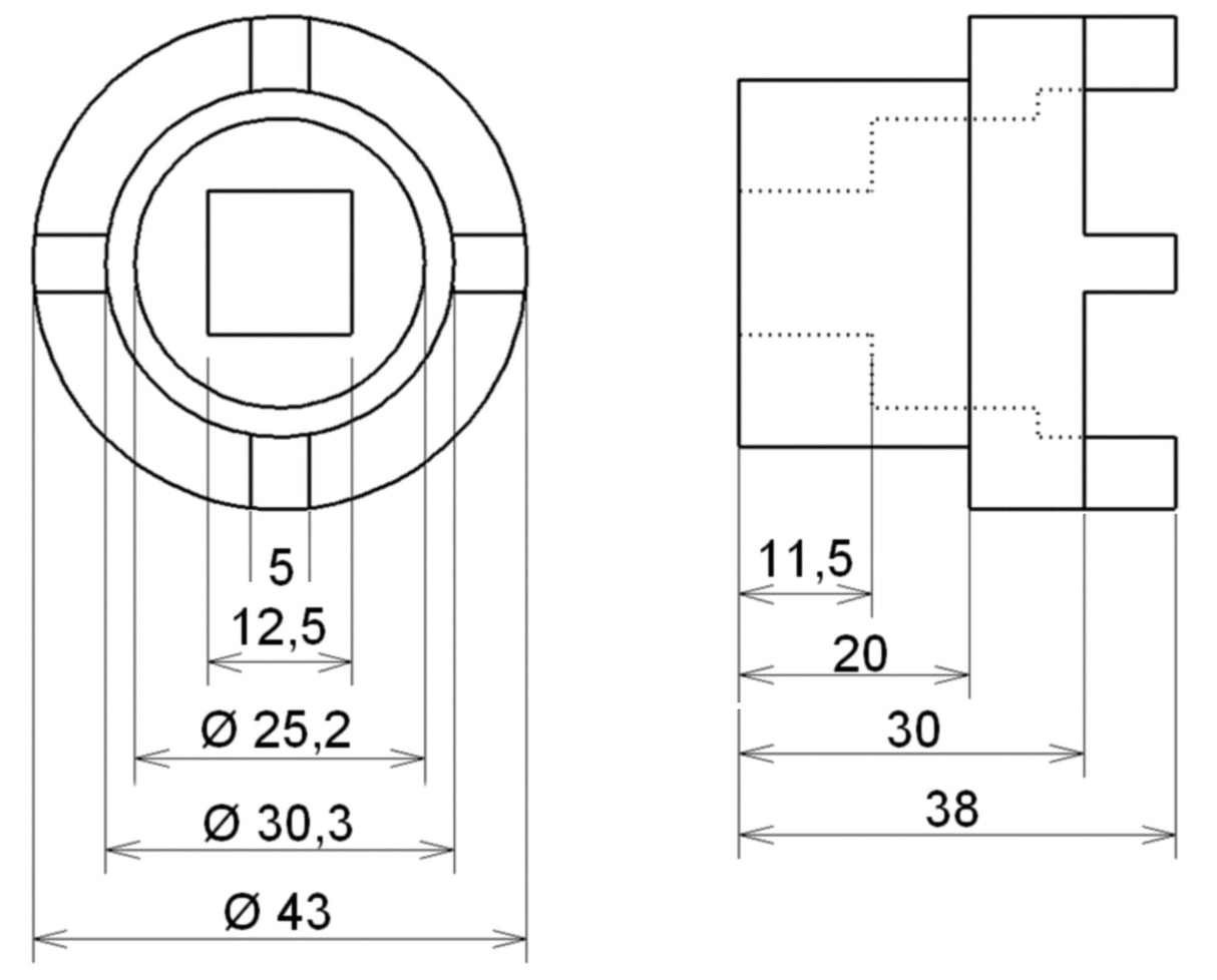 GROOVE NUT SOCKET FOR SUZUKI SWING ARMS (5360)