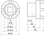 GROOVE NUT SOCKET FOR SUZUKI SWING ARMS (5360)