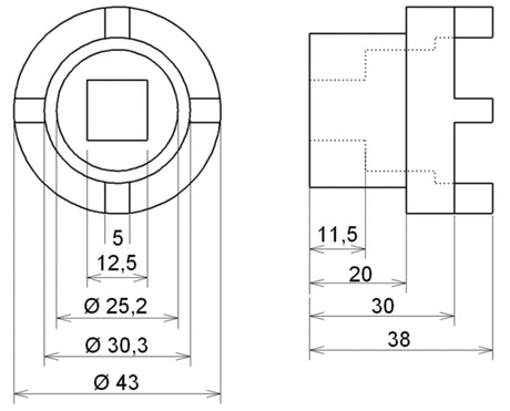 GROOVE NUT SOCKET FOR SUZUKI SWING ARMS (5360)