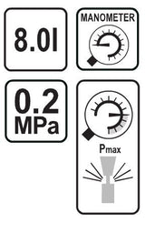 PRESSURE SPRAYER W. MANOMETER 8L (89520)