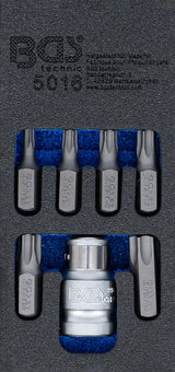 SCREWDRIVER BIT SET | 10 MM (3/8") HEX DRIVE | T-STAR (FOR TORX) | 7 PCS. (5016)