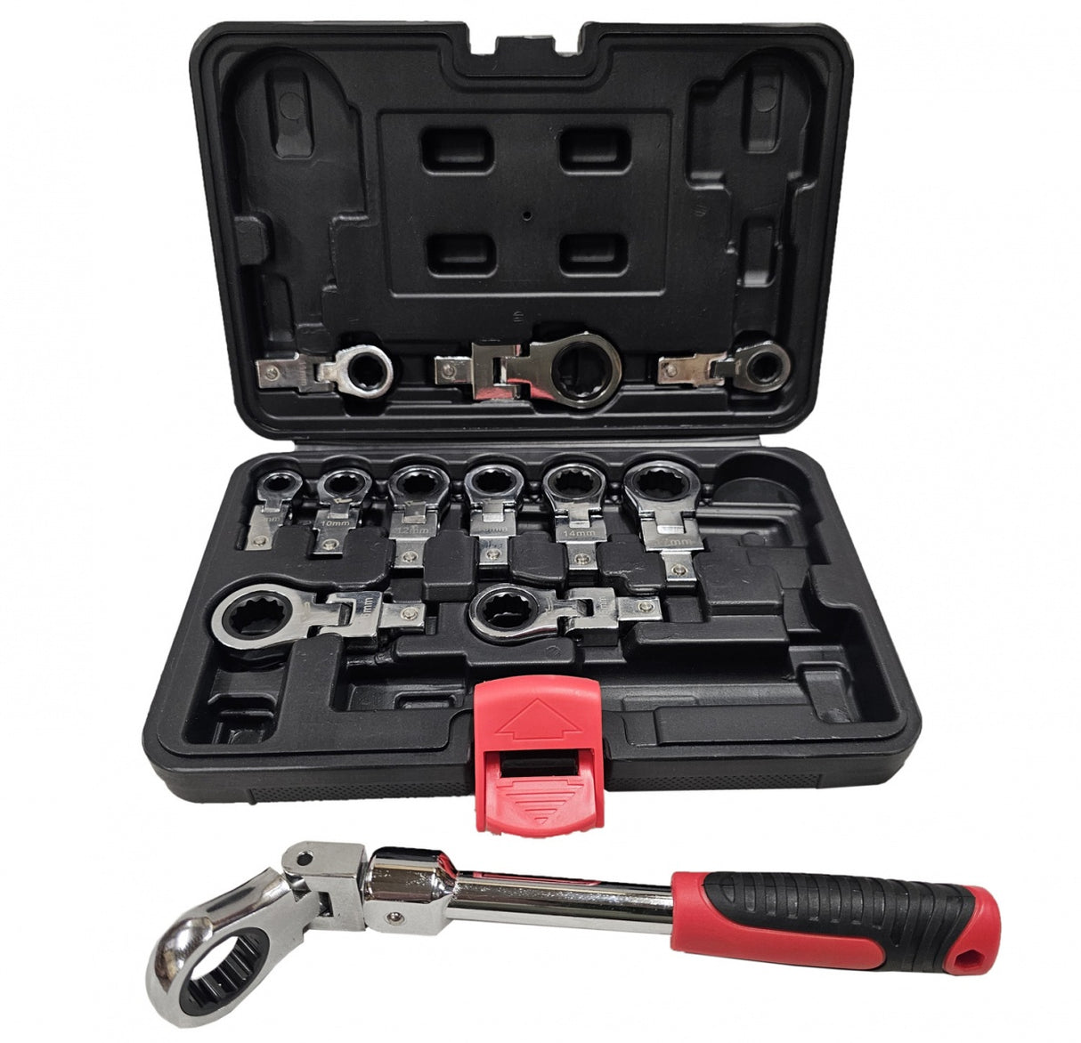 SET OF INSERTED WRENCHES | SWIVEL HEAD | RATCHETING | 8 - 19 MM | 13 PCS. (RW13S)