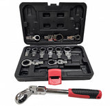 SET OF INSERTED WRENCHES | SWIVEL HEAD | RATCHETING | 8 - 19 MM | 13 PCS. (RW13S)