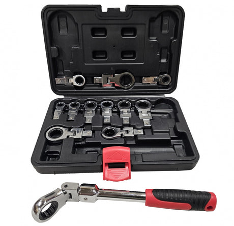 SET OF INSERTED WRENCHES | SWIVEL HEAD | RATCHETING | 8 - 19 MM | 13 PCS. (RW13S)