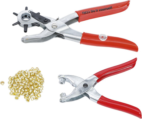 REVOLVING PUNCH PLIERS AND EYELET PLIERS SET | 102 PCS. (75840)