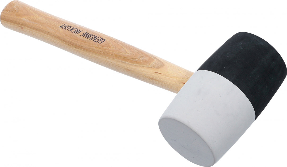 RUBBER MALLET | HICKORY HANDLE | BLACK / WHITE HEAD | Ø 63 MM | 840 G (1969)