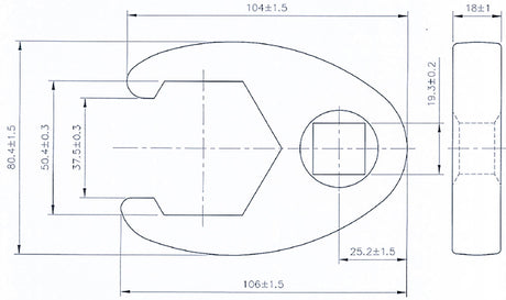 CROWFOOT SPANNER | 20 MM (3/4") DRIVE | 50 MM (1759-50)
