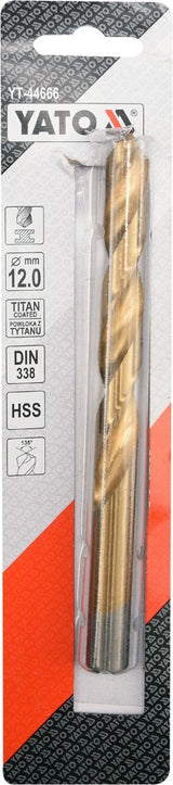 TWIST DRILL BIT HSS-TIN 12 MM (YT-44666)