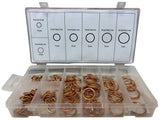 COPPER WASHERS WITH RUBBER INSERT SET | ROUND | Ø 6-20 MM | 95 PCS. (SK010095)