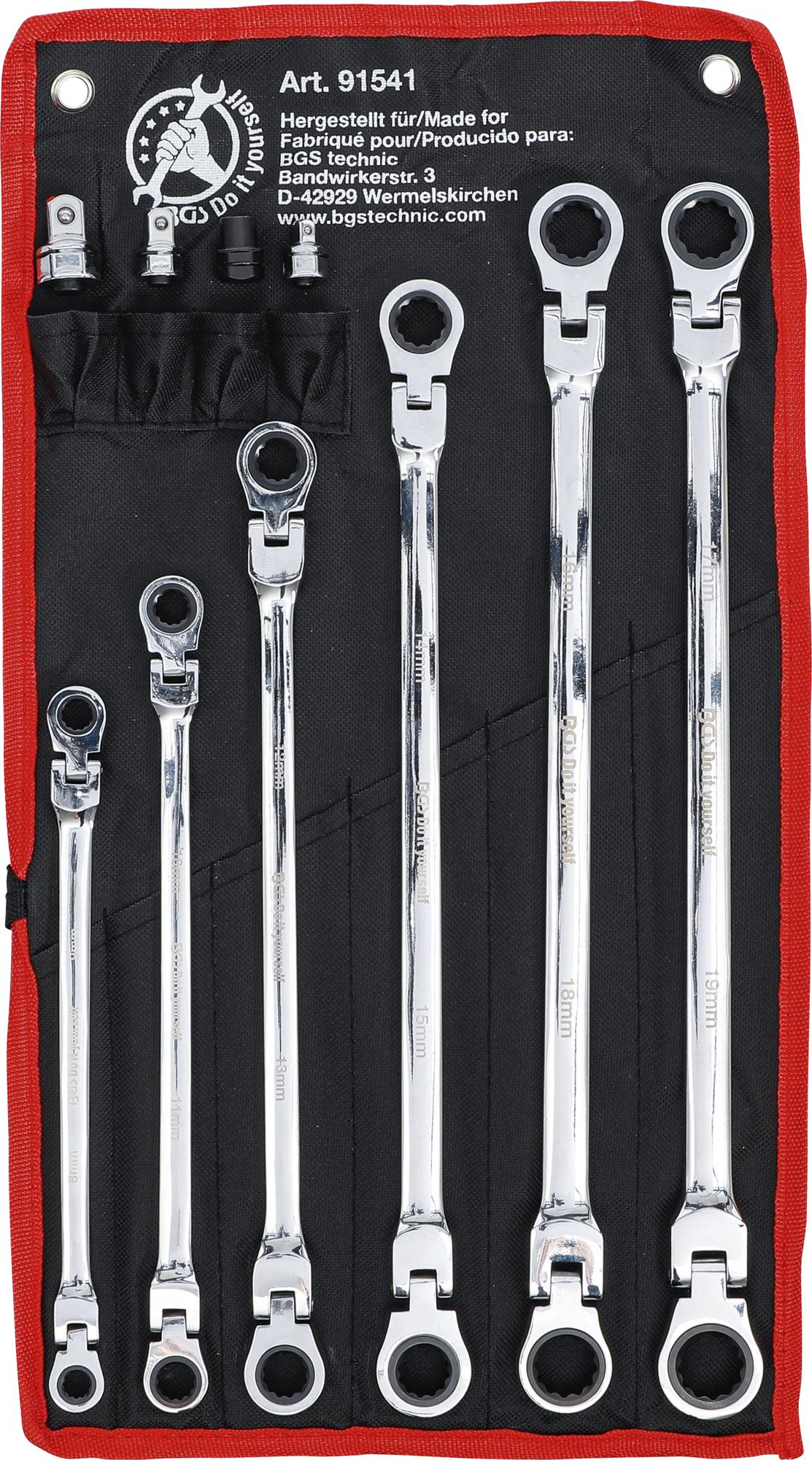 DOUBLE SWIVEL HEAD RATCHET WRENCH SET | 8 - 19 MM | 10 PCS. (91541)