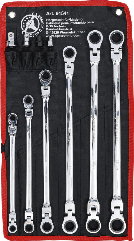 DOUBLE SWIVEL HEAD RATCHET WRENCH SET | 8 - 19 MM | 10 PCS. (91541)
