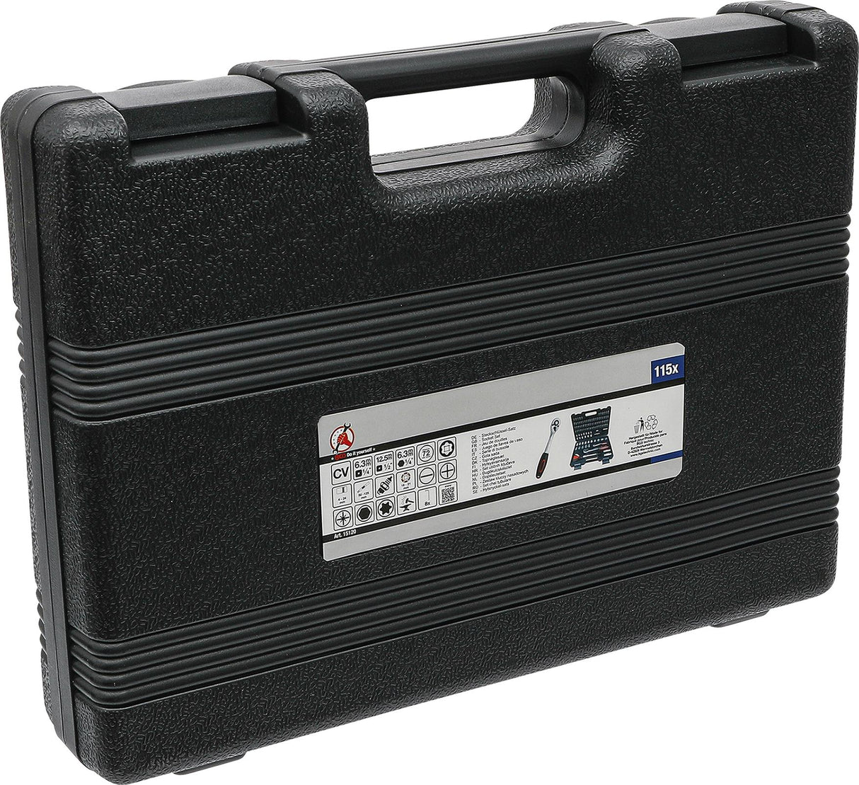 SOCKET SET SUPER LOCK | 6.3 MM (1/4") / 12.5 MM (1/2") DRIVE | 115 PCS. (15120B)