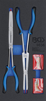 TOOL TRAY 1/3: DOUBLE-JOINT CIRCLIP PLIERS SET | EXCHANGEABLE TIPS | 345 MM (9836)