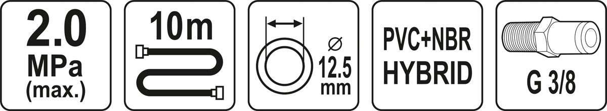 HYBRID AIR HOSE 1/2" 10M (YT-24236)